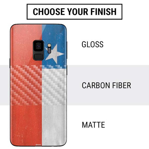 Chile Flag Distressed Galaxy S9 Skin